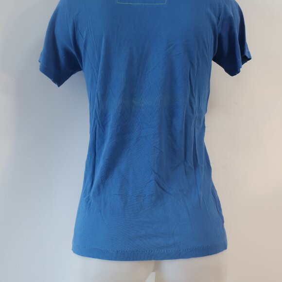 Womens Aviator Nation Blue Organic Cotton Love Graphic T-Shirt Top S - Picture 7 of 9